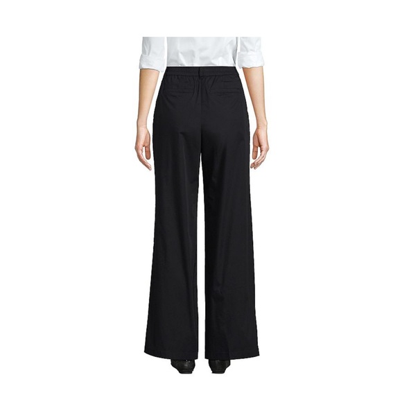 Women's High Rise Crisp Poplin Chino Wide Leg Pants - Picture 3 of 3